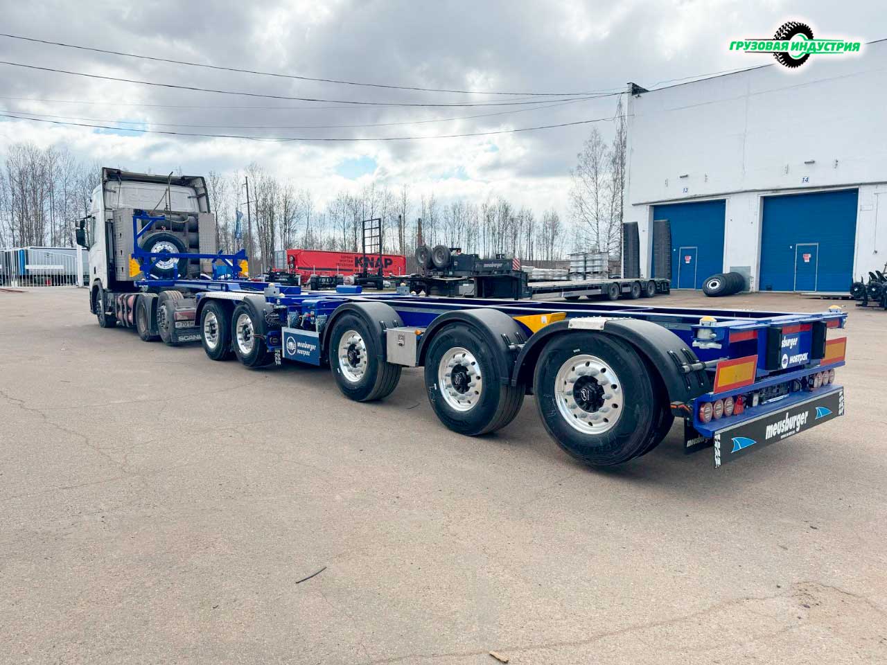 Отгрузка универсального полуприцепа тандемного контейнеровоза Meusburger Новтрак SW-570 в Ростов на Дону Отгрузка универсального полуприцепа тандемного контейнеровоза Meusburger Новтрак SW-570 в Ростов на Дону